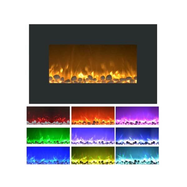 Hastings Home Hastings Home 36-Inch Electric Fireplace, Wall Mount/Floor Stand, 10 LED Colors, Remote Control, Black 509246JLX - main